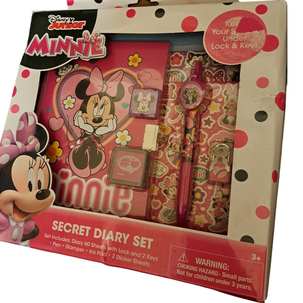 New Sealed Minne Mouse Secret Diary with keys-pen-stamp-ink-stickers